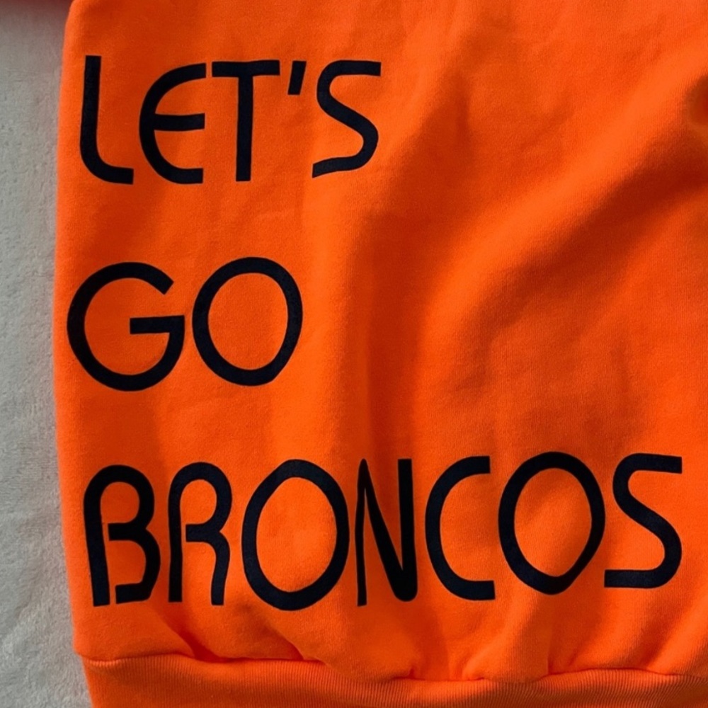 Denver Broncos Orange Rhinestoned Handmade  Zip Up Hoodie Sweatshirt NWOT - Picture 4 of 8